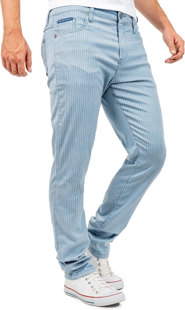 Cipo &amp; Baxx Herren Slim Fit Hose Stoffhose im modernen Look, 30W / 32L Blau - 02