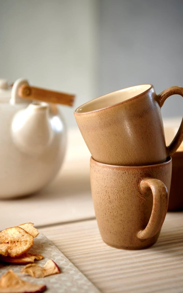 BITZ Teekanne, Kanne aus Steingut/Keramik für Tee, 1,2 Liter, Höhe 20 cm, Creme 1,2 liter Creme, 1,2
