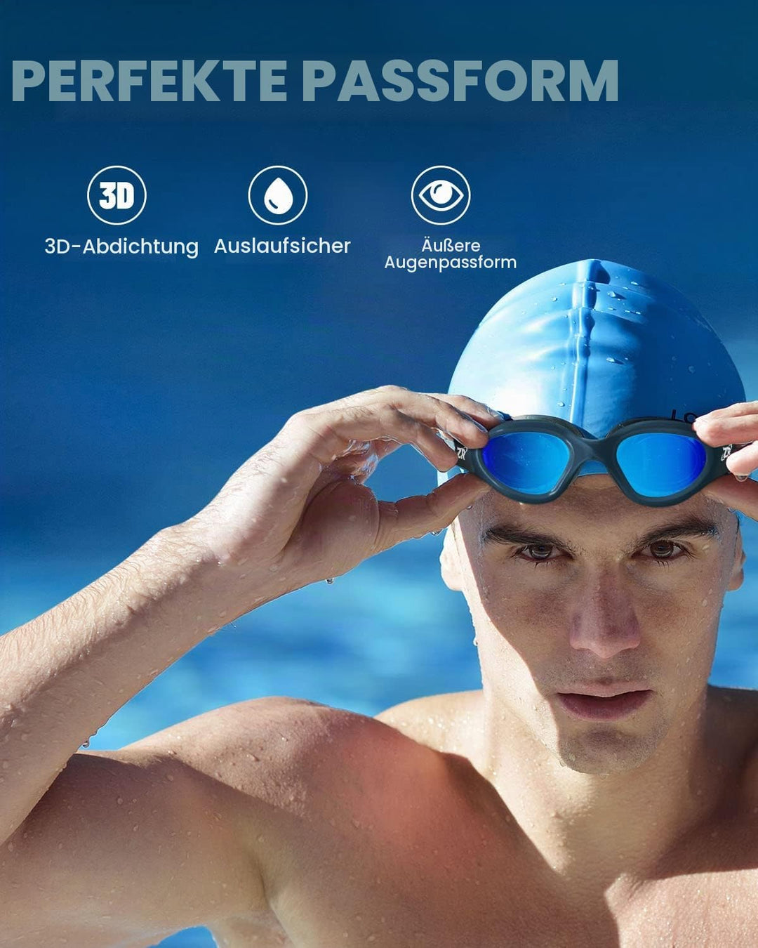 ZIONOR G1 NEW Polarisierte Schwimmbrille für Erwachsene Damen Herren | Beschlagfrei, 100% UV-Schutz,