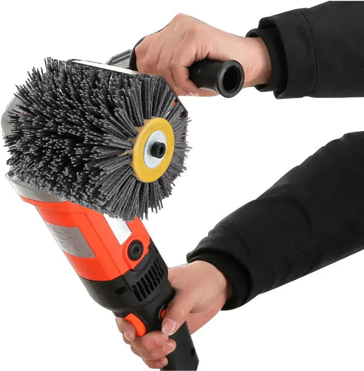 2 Stück Schleifbürsten: 80 Körnung, 100mm Breite - 120mm Ø | Schleifwalze geeignet, Nylonbürste für