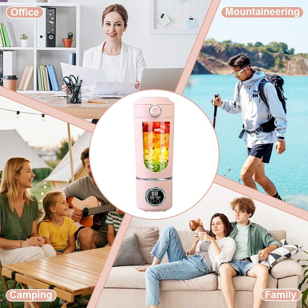 Tragbarer Mixer, Mini-Standmixer, kleiner Entsafter, Smoothie-Maker mit Silikon Strohhalm, USB Wiede