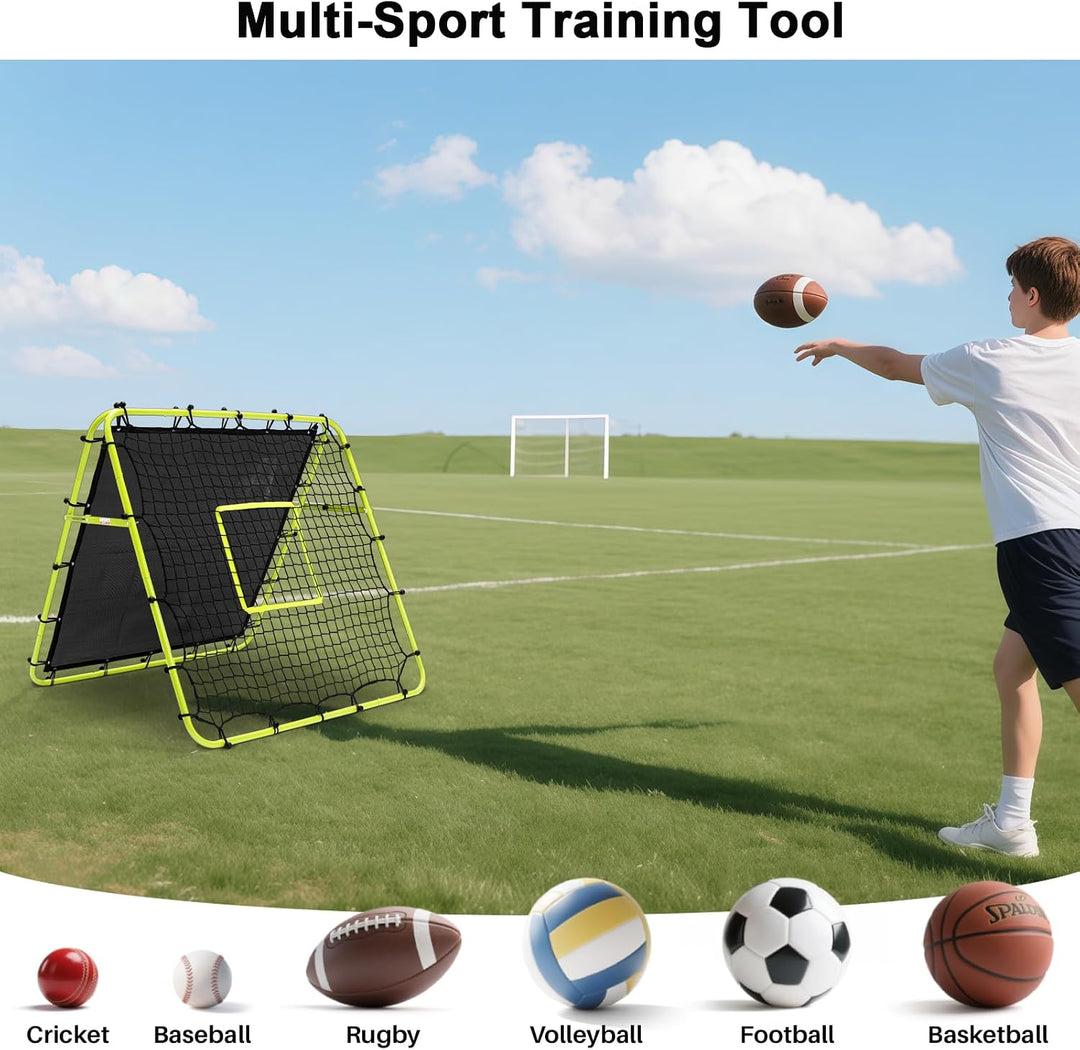 Doppelseitige Rebounder Net Fussball Training Ausrüstung, 100/120/180cm, Fussball Tor Kickback Ziel
