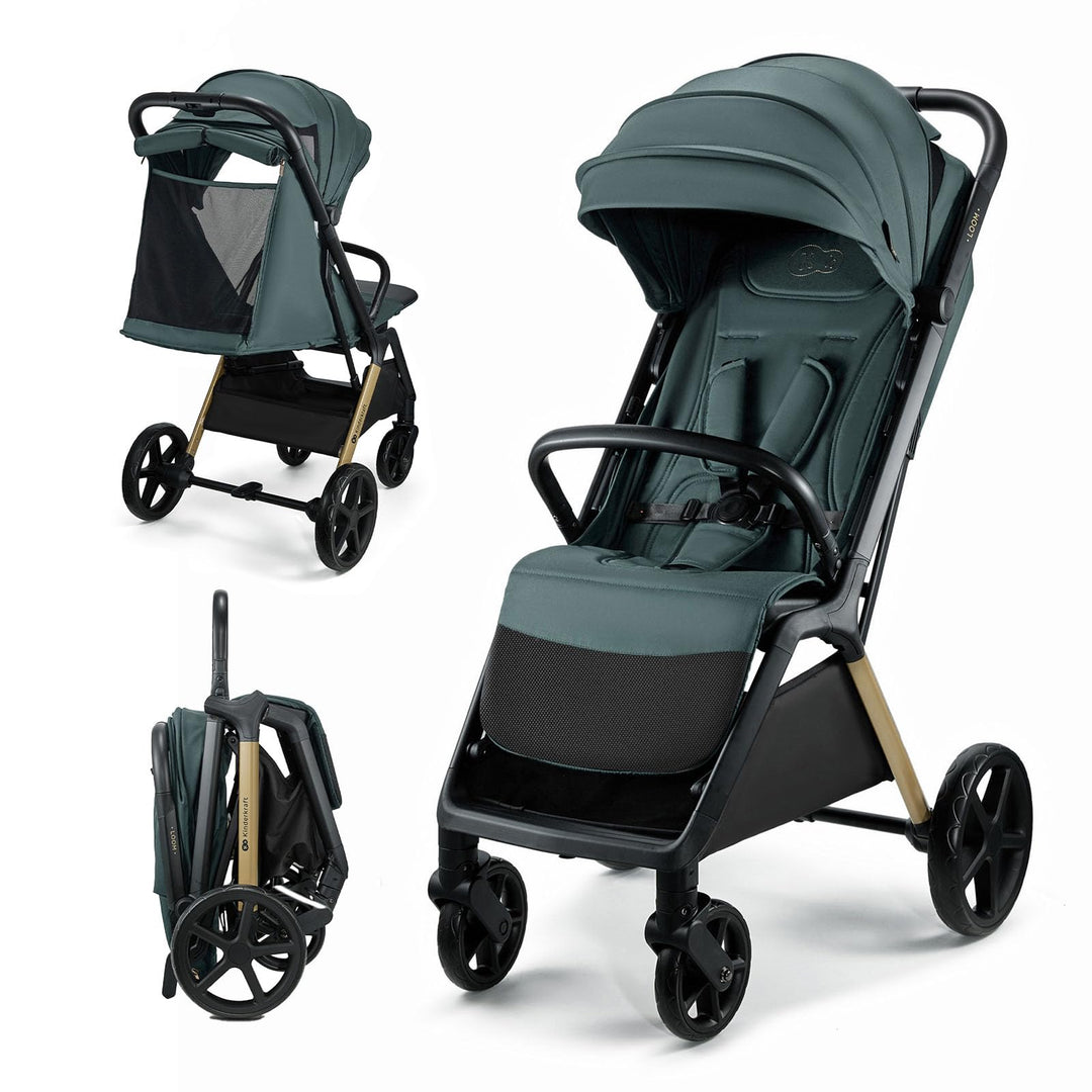 Kinderkraft LOOM Kompakter und leichter Buggy, automatisches Zusammenklappen, grosse pannensichere R