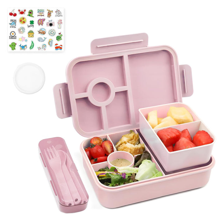 Bugucat Brotdose Kinder mit Fächern 1300ML, Lunchbox Kinder Auslaufsicher mit 5 Fächern, Bento Box L
