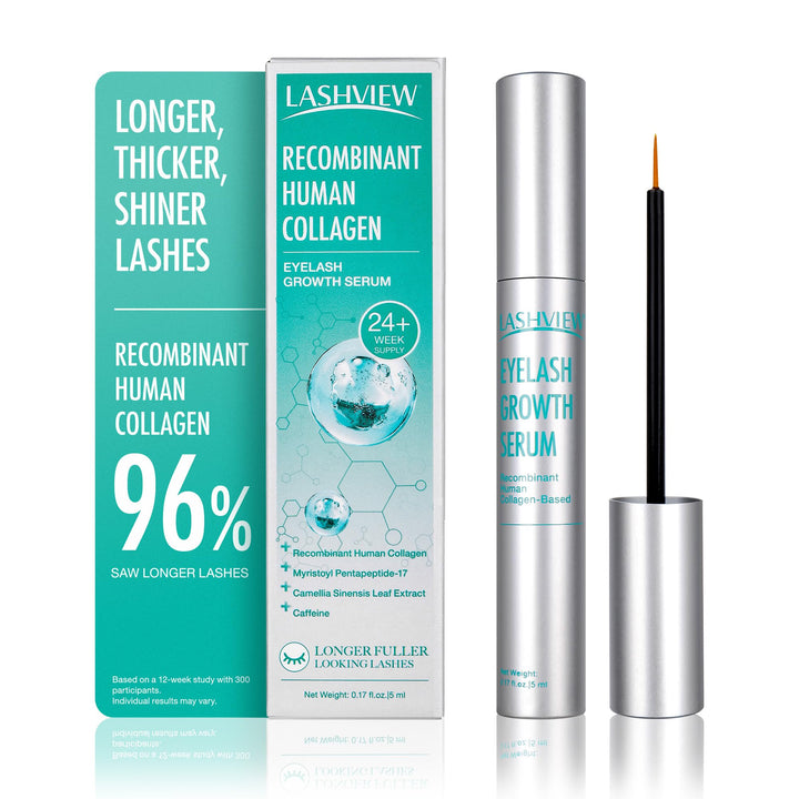 LASHVIEW Eyelash Growth Serum (0.17fl.oz / 5ml) - Premium Lash Enhancer for Longer, Thicker, Fuller