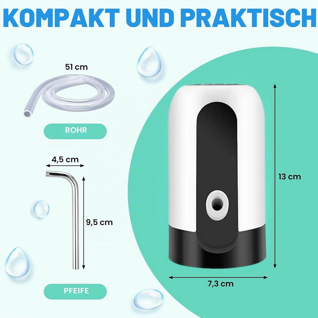 Wasserspender, elektrischer Wasserhahn für Kaltwasserkanister, Dosierpumpe mit zwei Adaptern, 5,7 l,