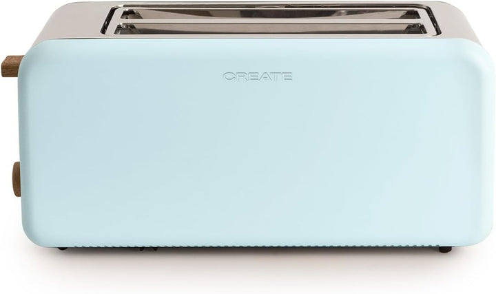 CREATE/TOAST RETRO XL/Toaster Pastellblau / 6 Leistungsstufen, Krümelschublade, Thermostat, Auftauen