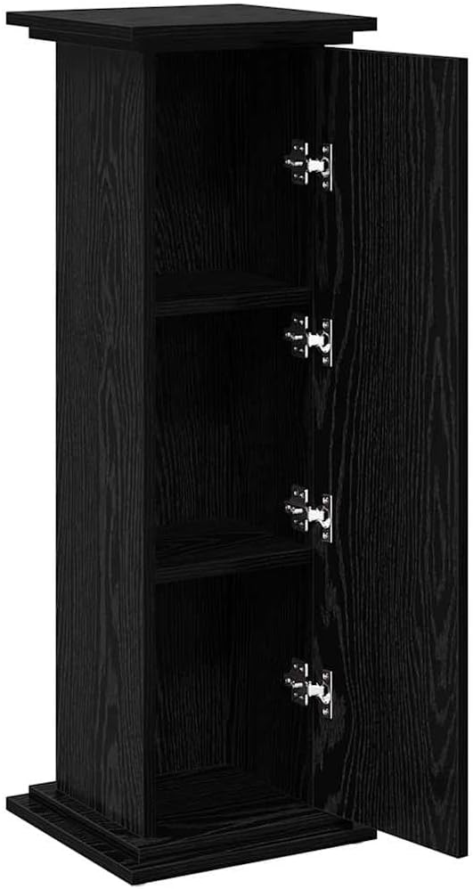 vidaXL Displaysständer mit Regal Schwarz Eichen-Optik 31 x 30 x 90 cm, Moderner Wohnzimmer-Stauraum,