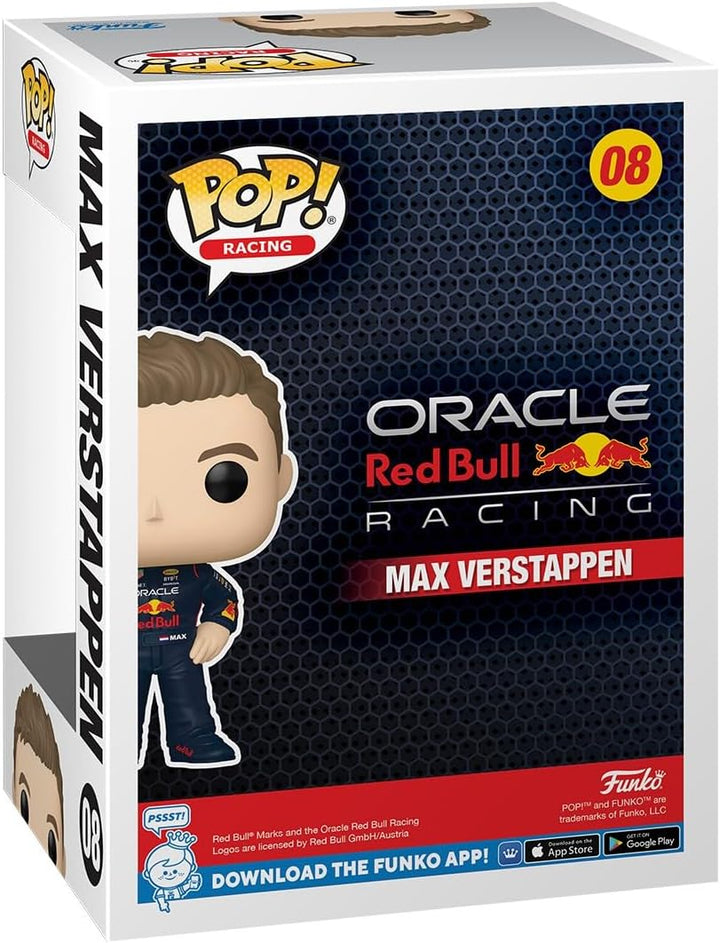 Funko Pop! Racing: Racing - Max Verstappen mit Helmet - Red Bull Racing - Vinyl-Sammelfigur - Gesche