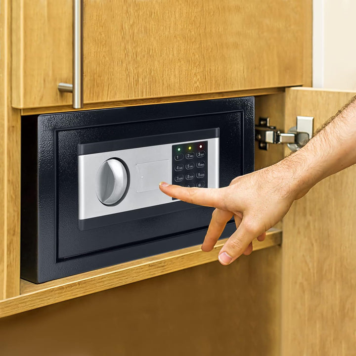 HENGMEI Safe Tresor, 22L Elektronischer Wandtresor, Möbeltresor Geldkassette Tresor Feuerfest Wasser
