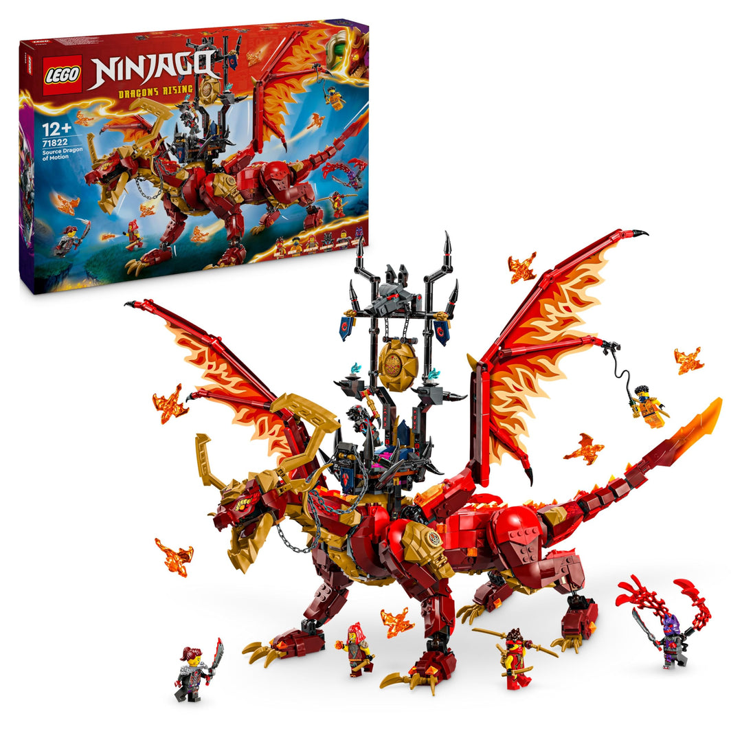 Lego NINJAGO Quelldrache der Bewegung, Abenteuer-Spielzeug für Kinder, Ninja-Spielset mit 6 Minifigu