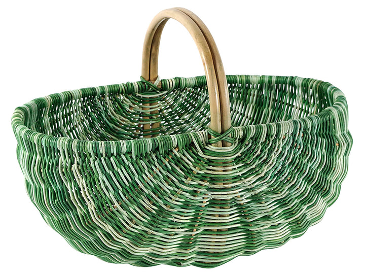 Kobolo Einkaufskorb geflochten Korb Rattankorb - multicolor grün - 50x35x23 cm, Grün