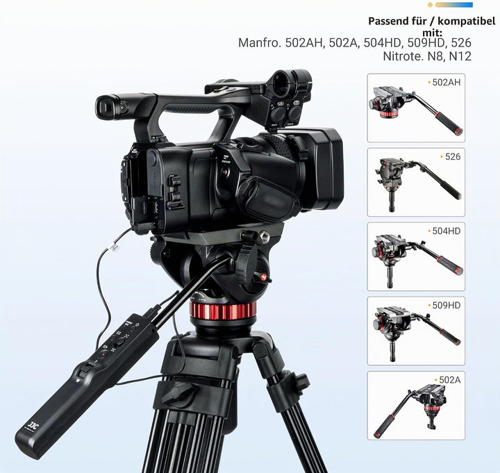 JJC Kamera Stativ Pan Bar Fernbedienung für Manfrotto 502AH 502A 504HD 509HD 526 608 504X 612 Nitrot