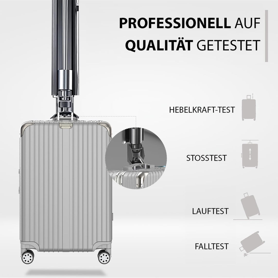 Voyagoux Koffer - 72L, Hartschalenkoffer mittelgross, TSA-Schloss, Aluminium, Reisekoffer mit Rollen