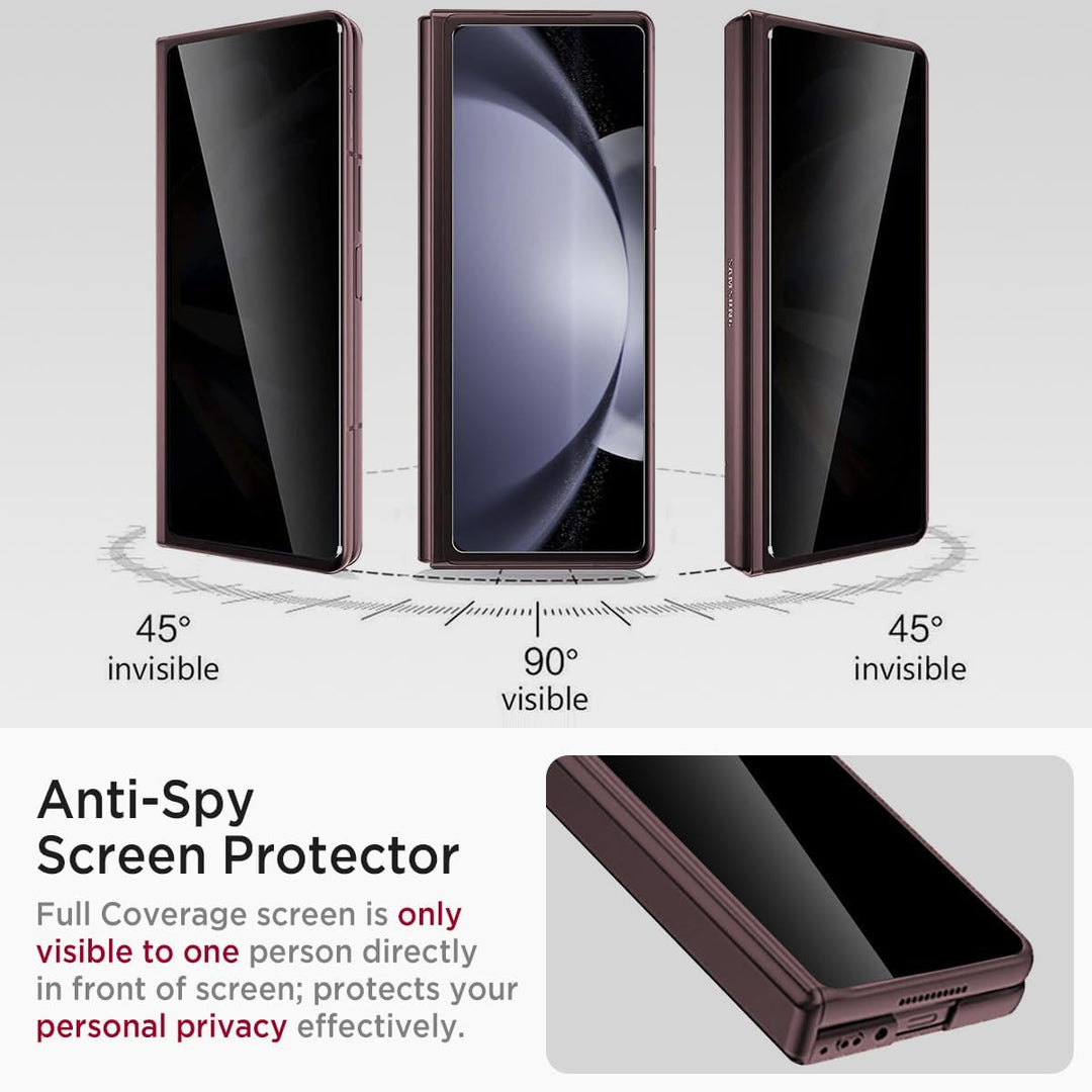 Miimall Kompatibel mit Samsung Galaxy Z Fold 5 Hülle mit Displayschutz Anti-Peeping+Magnetischer Sch