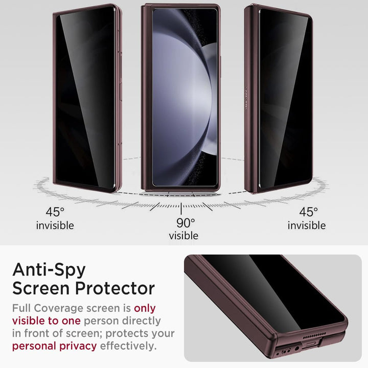 Miimall Kompatibel mit Samsung Galaxy Z Fold 5 Hülle mit Displayschutz Anti-Peeping+Magnetischer Sch