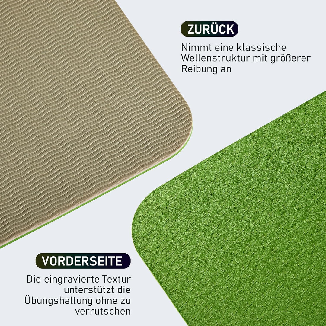 Yogamatte Rutschfest, Gymnastikmatte Mit Tragegurt, Sportmatte Für Fitnessstudio, Zuhause, Reisen, 1