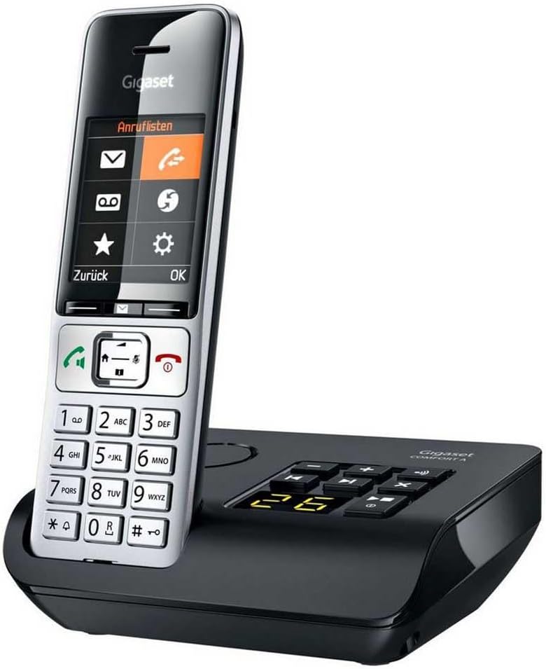 Gigaset Comfort 500A DECT, Gap Schnurloses Telefon analog Babyphone, Freisprechen, für Hörgeräte kom