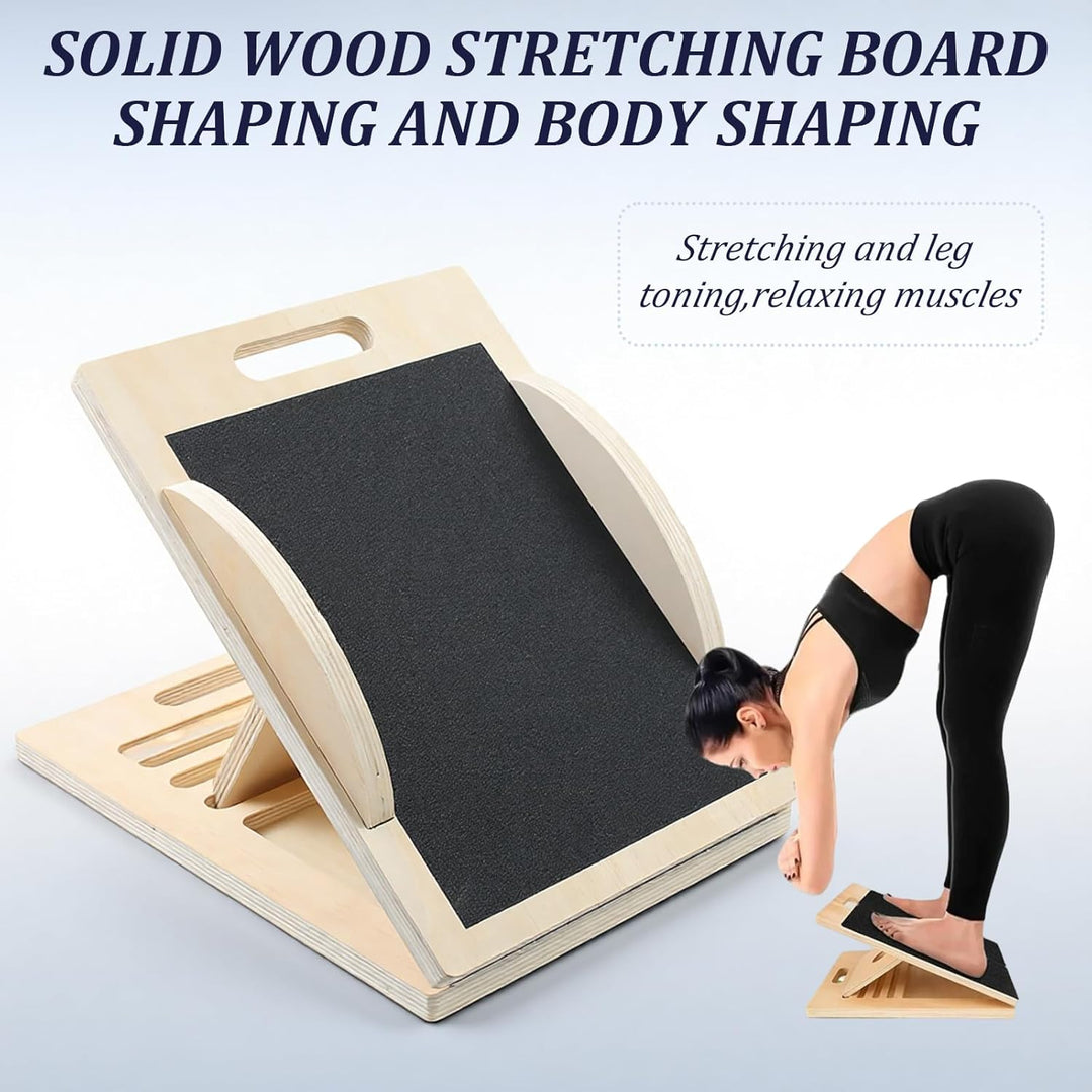 2-in-1 Wadendehner Schrägbrett & Balance Board aus Holz, Verstellbares Neigungsbrett Gleichgewichtsb