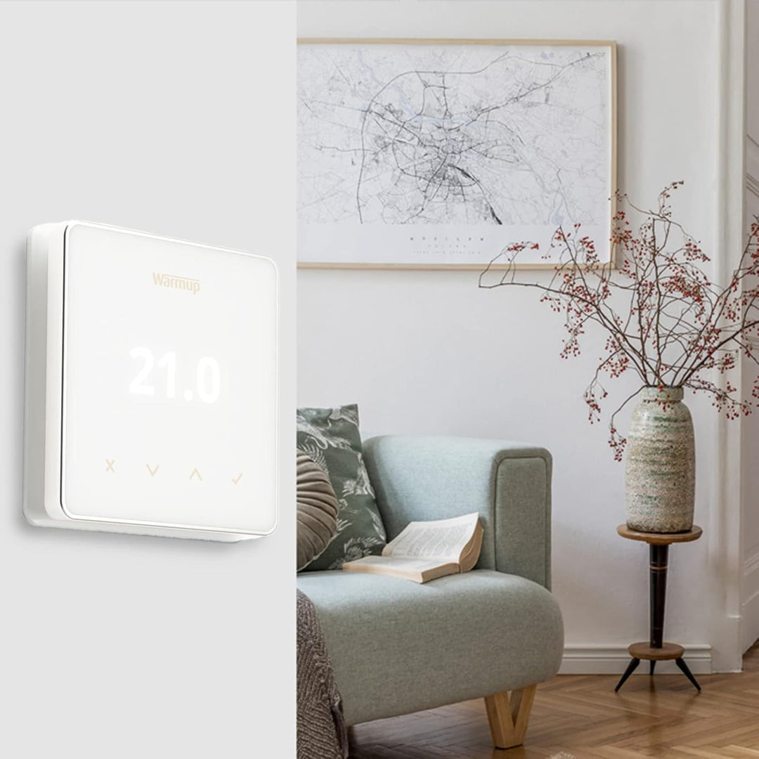 Warmup Element Smart WiFi Thermostat Raumregler für Fussbodenheizung, Elektro Heizung, Farbe: Weiss,