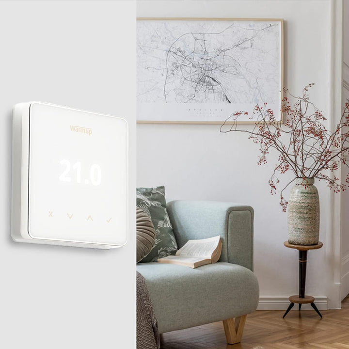 Warmup Element Smart WiFi Thermostat Raumregler für Fussbodenheizung, Elektro Heizung, Farbe: Weiss,