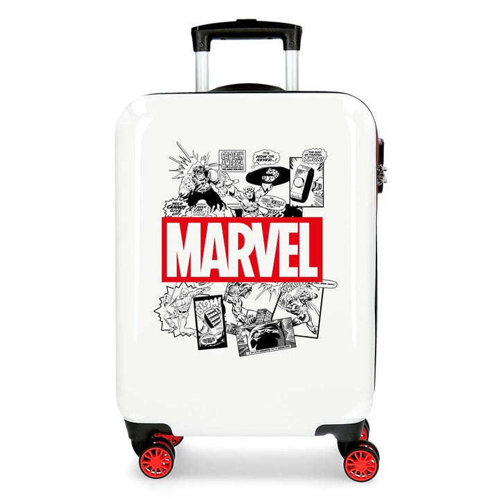 Marvel Avengers Comic Kabinenkoffer Weiss 40x55x20 cms Hartschalen ABS Kombinationsschloss 34L 2,6Kg
