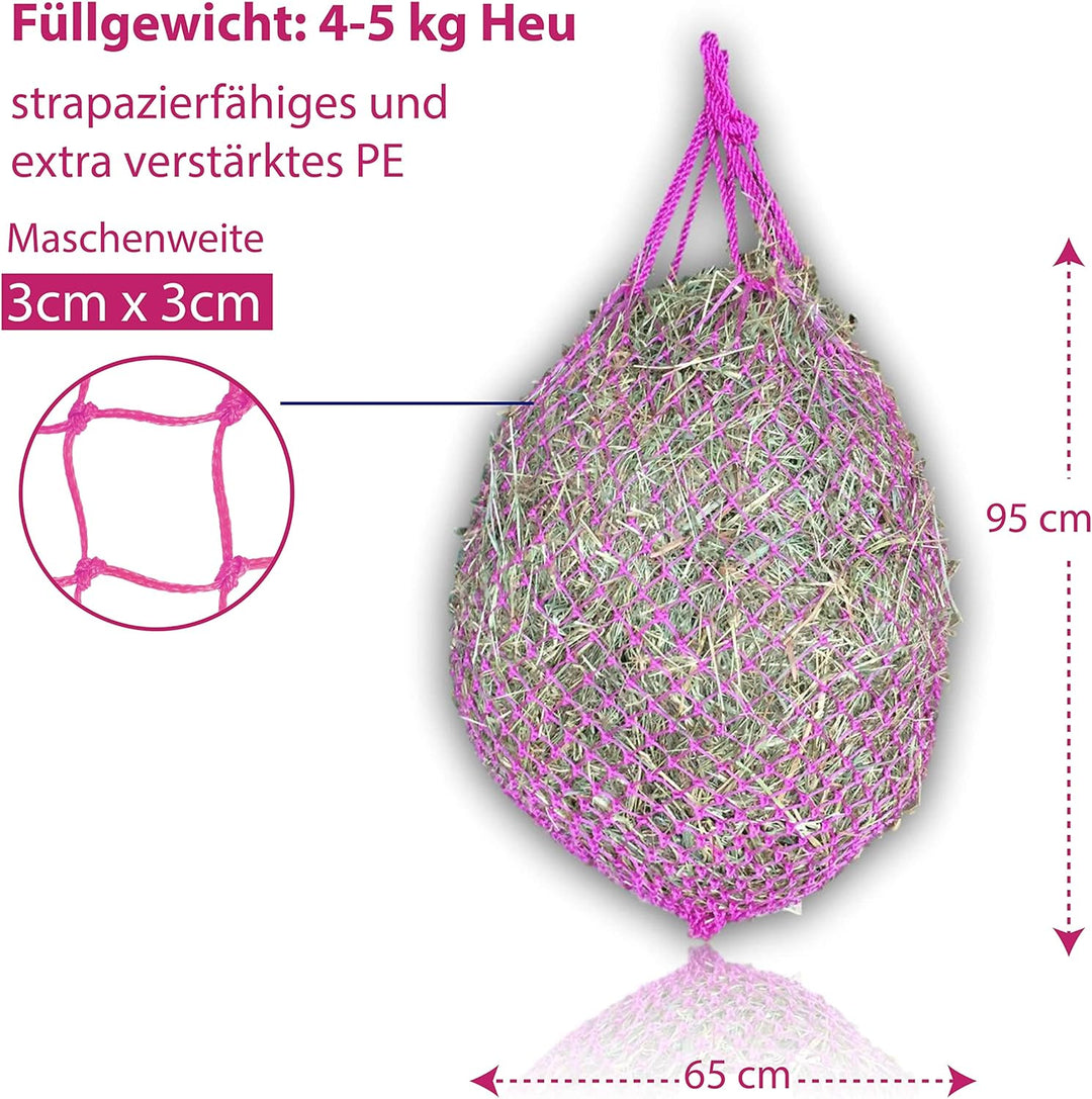 Pferdelinis Heunetz für Pferde, Heunetz engmaschig optimal zur Beschäftigung für Pferde 3x3 Heutasch