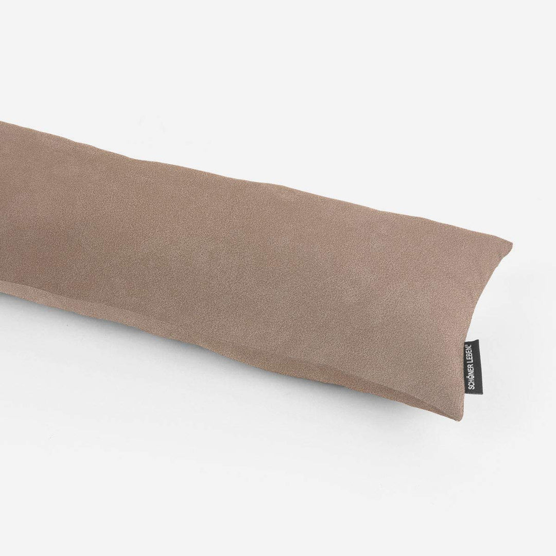 SCHÖNER LEBEN. Zugluftstopper Kunstleder Dust Uni Hellbraun, Auswahl:90cm Länge Hellbraun 90x15x15cm