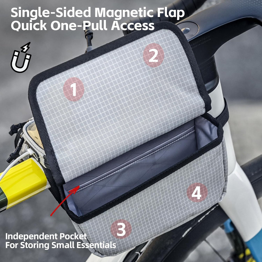 Rahmentasche Fahrrad Oberrohrtasche Wasserdicht Touchscreen Handytasche für 4,7-6,5 Zoll mit Regensc