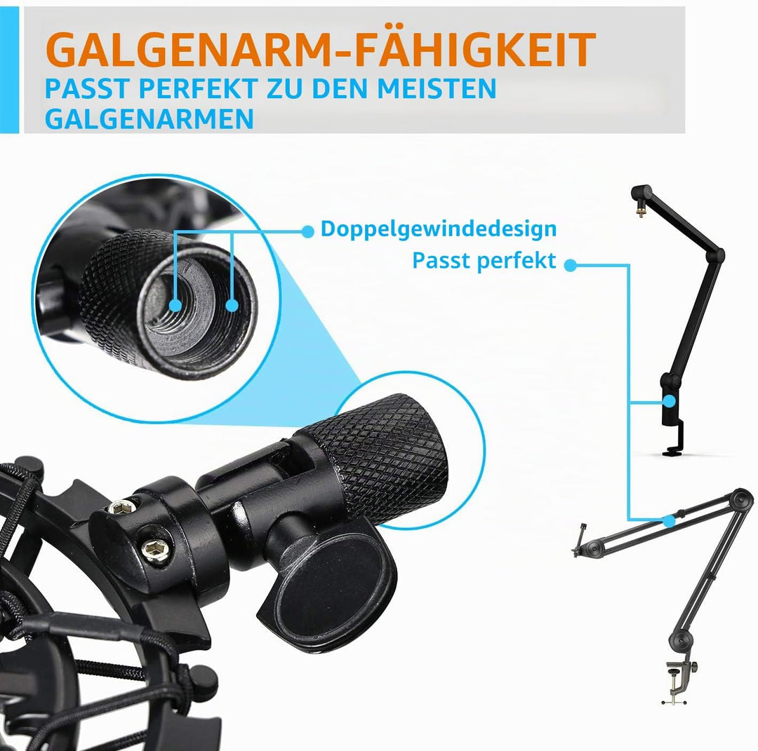 Shure SM7B Mikrofonspinne, Shock Mount Reduziert Vibration und Verbessert die Aufnahme Qualität von