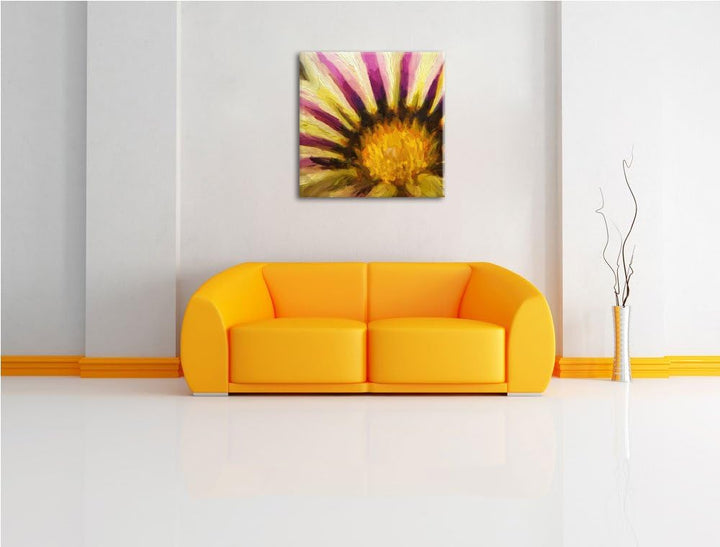 Pixxprint zarte Orchidee mit Zen Steinen, Format: 70x70 auf Leinwand, 70x70