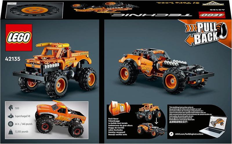 LEGO 42135 Technic Monster Jam EL Toro Loco, Monster Truck-Spielzeug ab 7 Jahre, Spielzeugauto-Set f