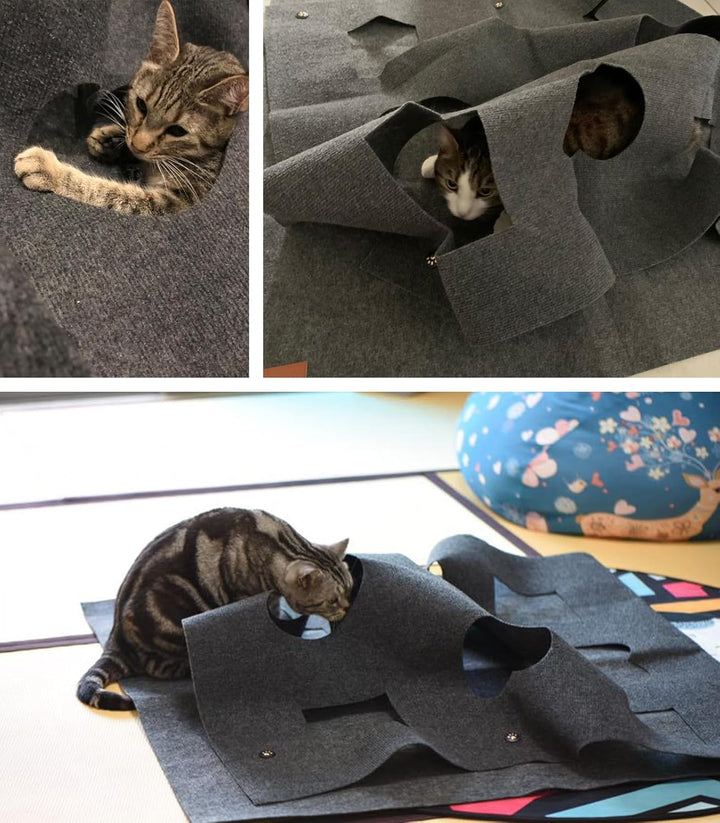 Katzenspielzeug und Kratzmatte, Spielmatte für Katzen, Interaktive Trainingsmatte, Katzenteppich Cat