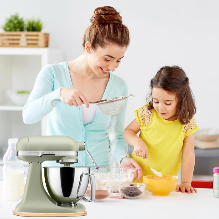Bambus Gleitbrett für Kitchen Aid Artisan 4.5-5 Qt, Rutschfeste Verschiebbare Unterlage für Küchenma