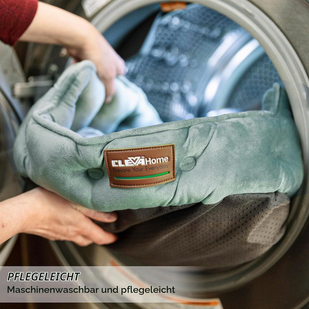 ClevaHome Rundes Katzenbett &amp; Hundebett für Kleine Haustiere bis 7kg – Waschbares Weiches Haustierbe