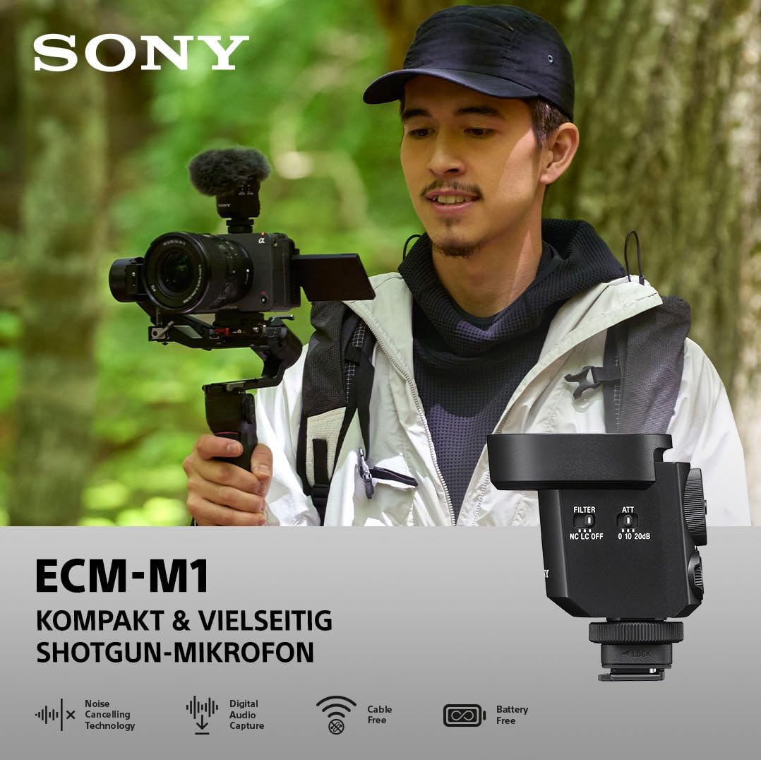 Sony ECM-M1 kabelloses Mehrkapsel-Shotgun-Mikrofon mit 8 Richtwirkungen Shotgun ECM-M1, Shotgun ECM-