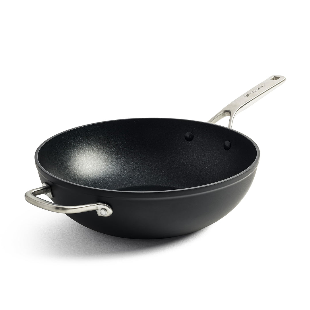 KitchenAid Forged Hardened Wok (30cm/5L), hart anodisiert, PFAS-freie keramische Antihaftbeschichtun