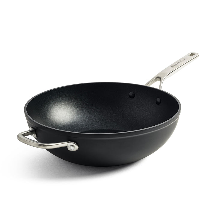 KitchenAid Forged Hardened Wok (30cm/5L), hart anodisiert, PFAS-freie keramische Antihaftbeschichtun