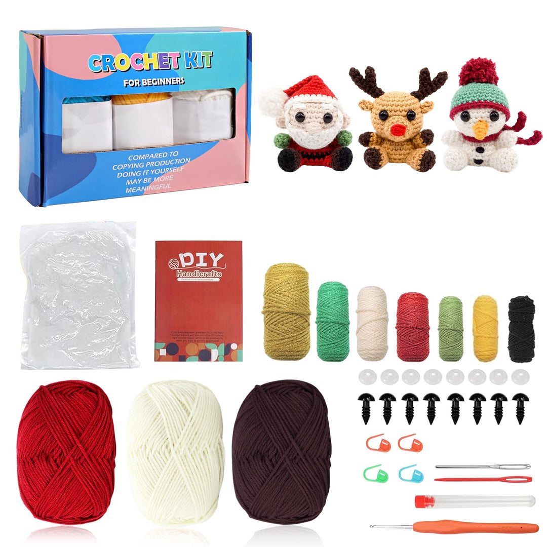 Jinfanshurich Häkelset für Anfänger, Komplettes Crochet Set mit Videoanleitung, Einfaches DIY Häkelt