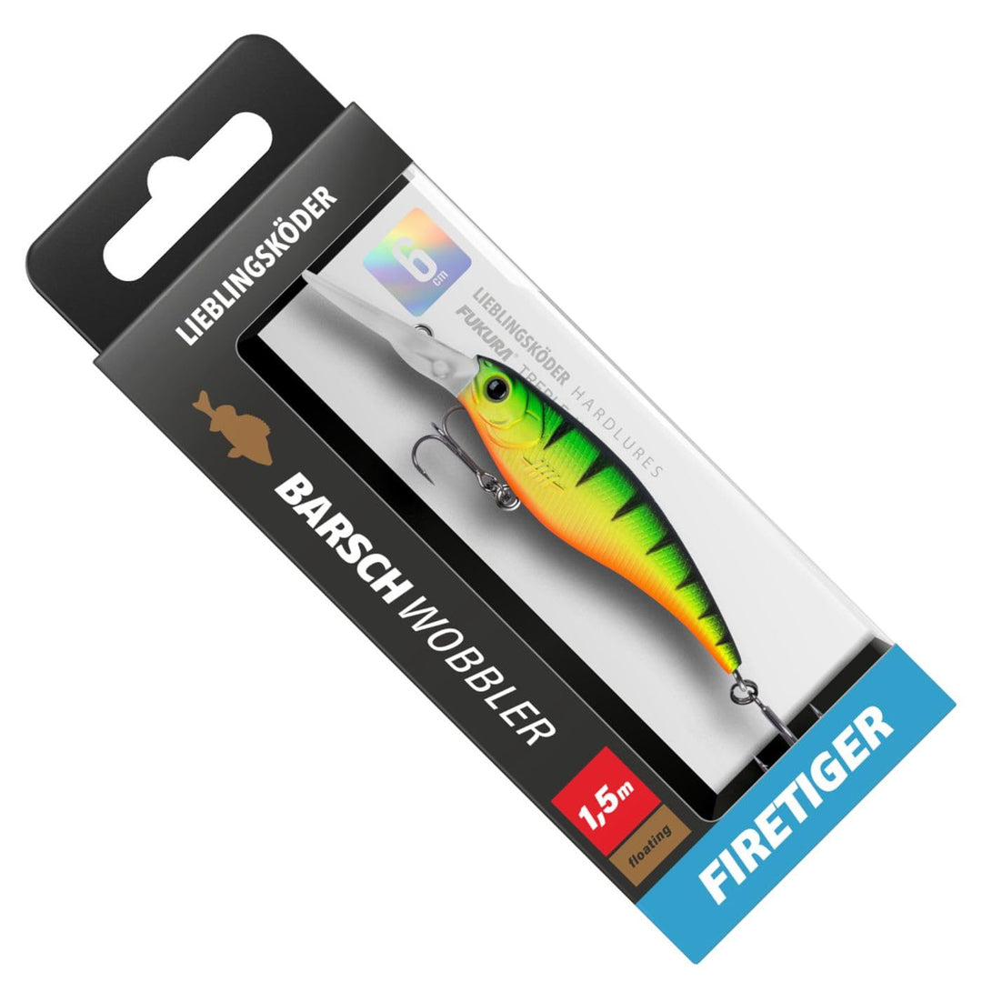 Lieblingsköder Barschwobbler 6cm 5,3g - Wobbler Firetiger, Firetiger