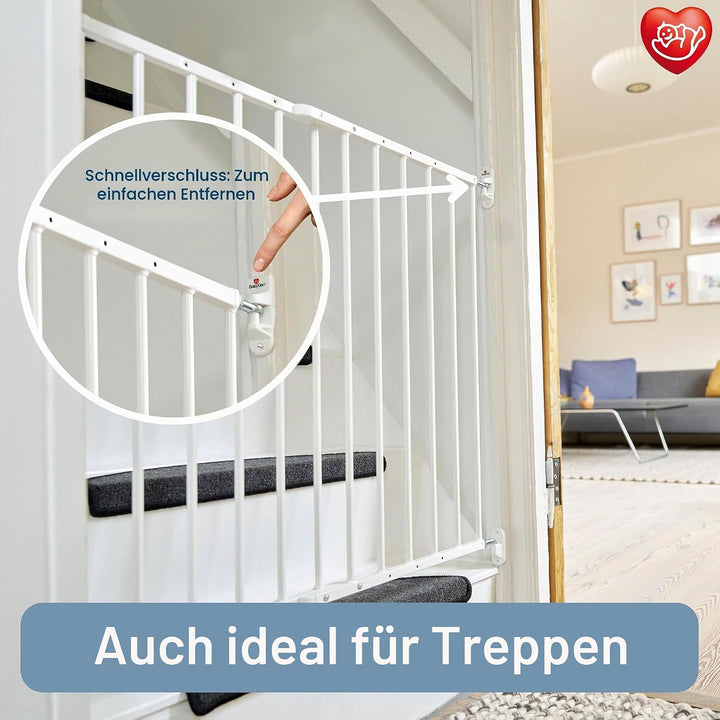 BabyDan Ebeltoft Schutzgitter - Babygitter für schmale Öffnungen (56,5-81,5 cm) - Wandtreppengitter