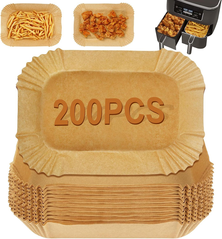 YQL 200 Stücke Backpapier für Heissluftfritteuse Ninja AF300EU/AF400EUCP, Air Fryer Pergament Paper