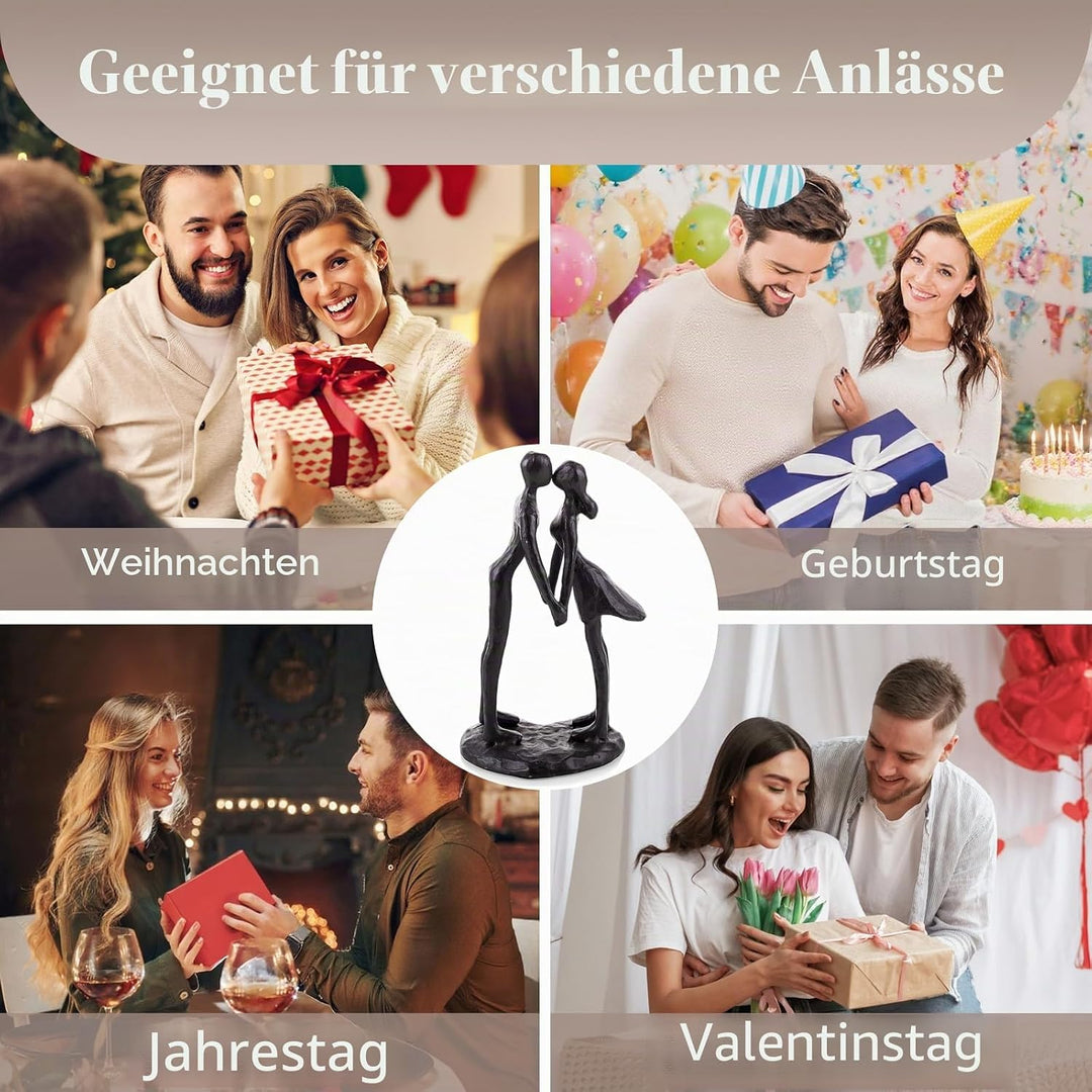 Sziqiqi Paar Skulpturen Gusseisen Geschenk für Jubiläen Hochzeit Kleine Moderne Abstrakte Figur Deko