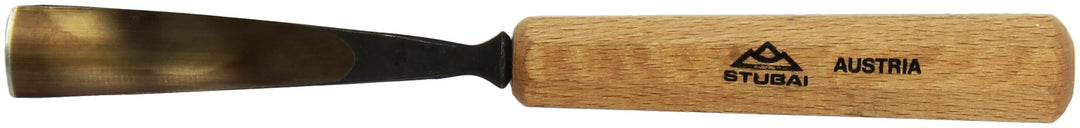 STUBAI Stemmeisen Stechbeitel Serie 52 - Form 16 | Gebogenes Hohleisen 18 mm, mit Holzgriff, für Fig