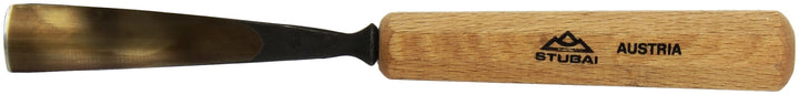 STUBAI Stemmeisen Stechbeitel Serie 52 - Form 16 | Gebogenes Hohleisen 18 mm, mit Holzgriff, für Fig