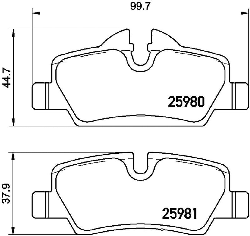 HELLA PAGID 8DB 355 021-481 Bremsbelagsatz - T2341 - Dicke/Stärke: 16.6mm - Bremssystem: TRW - für V