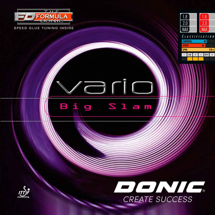 DONIC Belag Vario Big Slam Schwarz 1,8 mm, Schwarz 1,8 mm
