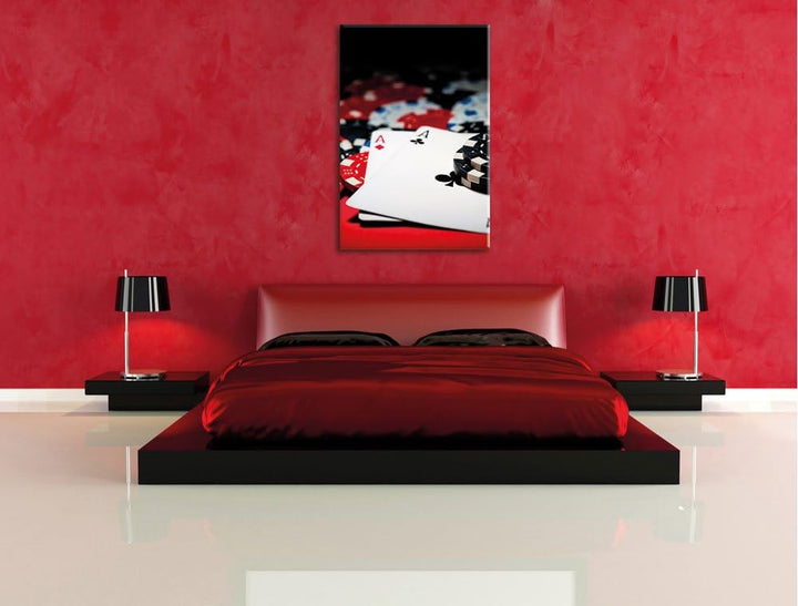 Pixxprint Spielkarten, Format: 100x70 auf Leinwand, XXL riesige Bilder fertig gerahmt mit Keilrahmen