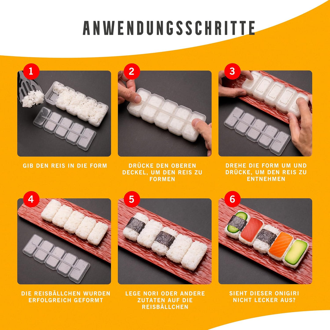 Sushi Set – Sushi Set zum Selber Machen 15 Teile – Sushi Maker Set für Anfänger mit Bambusmatte, Sus
