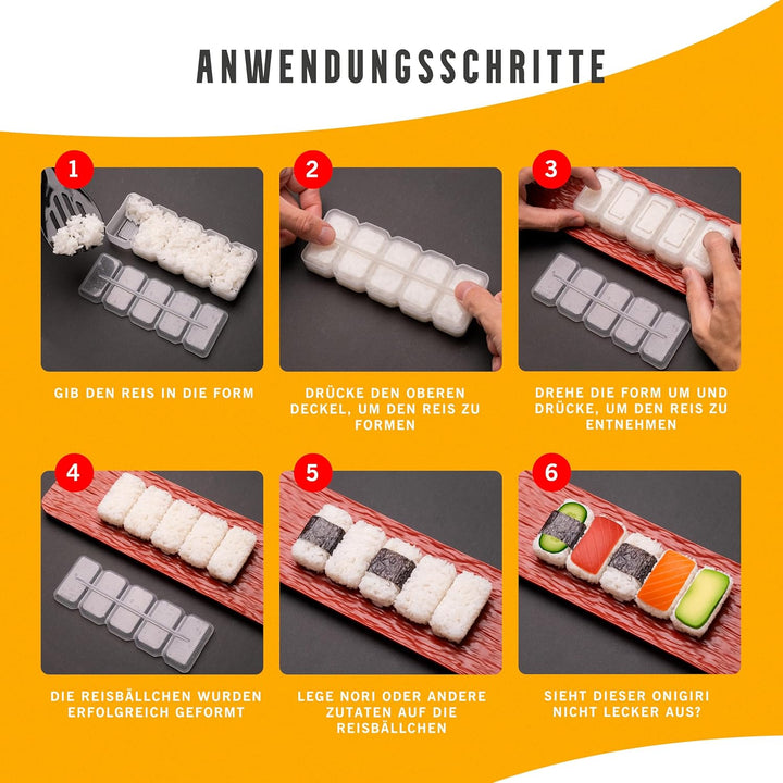 Sushi Set – Sushi Set zum Selber Machen 15 Teile – Sushi Maker Set für Anfänger mit Bambusmatte, Sus